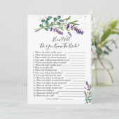 Lavendel Eucalyptus Hoe goed ken je Bride Kaart (Staand voorkant)