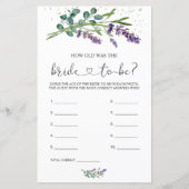 Lavendel Eucalyptus Hoe oud was de bruid (Voorkant)