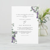 Lavendel Eucalyptus Huwelijk Beide Sets Ouders Kaart (Staand voorkant)