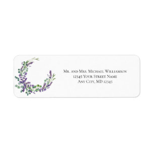 Lavendel Eucalyptus Huwelijk Retouradres Etiket