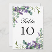 Lavendel Eucalyptus Huwelijk Tafel Nummer Kaarten (Voorkant)