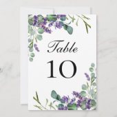 Lavendel Eucalyptus Huwelijk Tafel Nummer Kaarten (Achterkant)