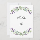 Lavendel Eucalyptus Huwelijk Tafel Nummer Kaarten (Voorkant)