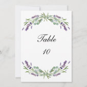 Lavendel Eucalyptus Huwelijk Tafel Nummer Kaarten (Achterkant)