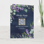 Lavendel Eucalyptus Marineblauw QR Code Huwelijk (Achterkant)