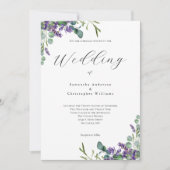 Lavendel Eucalyptus Moderne minimalistische bruilo Kaart (Voorkant)
