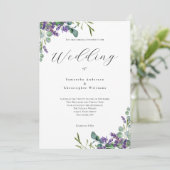 Lavendel Eucalyptus Moderne minimalistische bruilo Kaart (Staand voorkant)