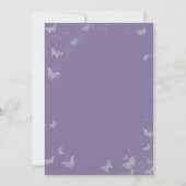 Lavendel Eucalyptus Moderne Witte Vlinder Bruiloft Kaart (Achterkant)