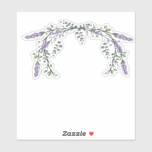 Lavendel Eucalyptus paarse bloemengroen gebladerte Sticker (Vel)