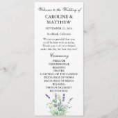Lavendel Eucalyptus Paarse Floral Sage Wedding Programmakaart (Voorkant)