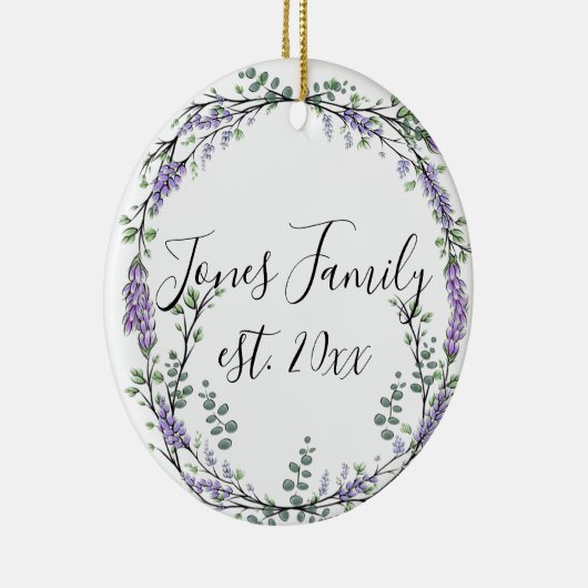 Lavendel Eucalyptus paarse florale botanische Keramisch Ornament (Rechts)