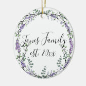 Lavendel Eucalyptus paarse florale botanische Keramisch Ornament (Links)