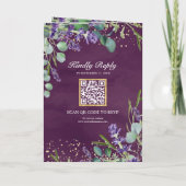 Lavendel Eucalyptus Paarse Foto QR Code Huwelijk (Achterkant)
