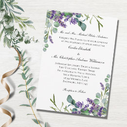 Lavendel Eucalyptus Paarse Groene Huwelijksdecorat Kaart