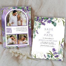 Lavendel Eucalyptus QR Code Foto Bruiloft Save The Date