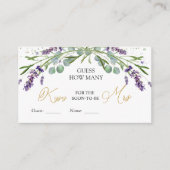 Lavendel Eucalyptus raden hoeveel kussen spel Informatiekaartje (Voorkant)