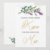 Lavendel Eucalyptus raden hoeveel kussen spel Kaart (Voorkant / Achterkant)