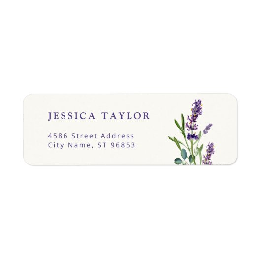 Lavendel & Eucalyptus Retouradreslabel Etiket (Voorkant)