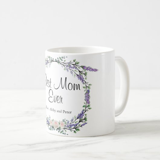 Lavendel Eucalyptus roze wit rozen Moeder Koffiemok (Voorkant rechts)