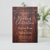 Lavendel Eucalyptus rustieke donkere houtnerf Huwe Kaart (Staand voorkant)