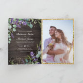 Lavendel Eucalyptus Rustieke Houten QR Code Trouwf (Binnen)
