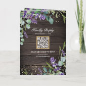 Lavendel Eucalyptus Rustieke Houten QR Code Trouwf (Achterkant)
