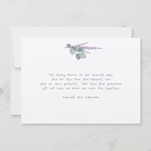 Lavendel eucalyptus stengels dank u bericht Kaart (Achterkant)