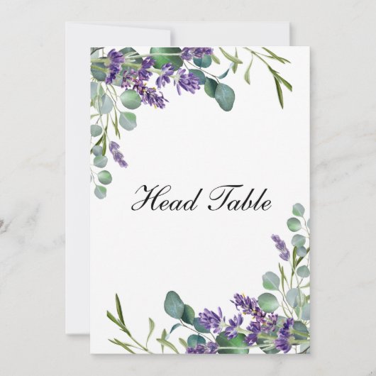 Lavendel Eucalyptus Trouw Hoofdtafel Kaarten (Voorkant)