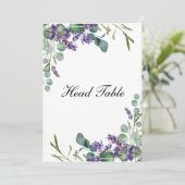Lavendel Eucalyptus Trouw Hoofdtafel Kaarten (Staand voorkant)