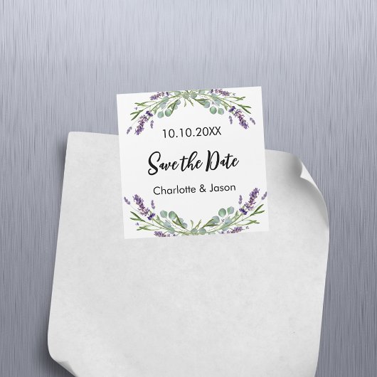 Lavendel eucalyptus trouwdag Save the Date magneet