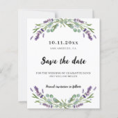 Lavendel eucalyptus trouwkaart save the date (Voorkant)