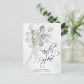 Lavendel Eucalyptus vriendelijk reageren bruiloft  Briefkaart (Staand voorkant)