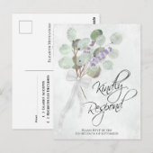 Lavendel Eucalyptus vriendelijk reageren bruiloft  Briefkaart (Voorkant / Achterkant)