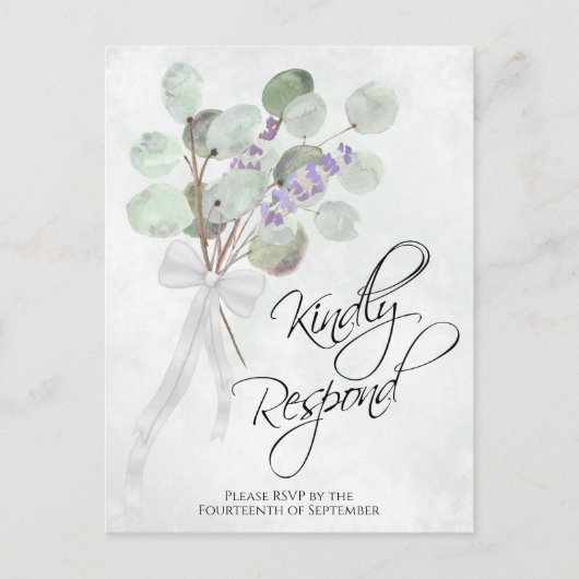 Lavendel Eucalyptus vriendelijk reageren bruiloft  Briefkaart (Voorkant)