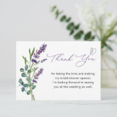 Lavendel Eucalyptus Vrijgezellenfeest Dank u Bedankkaart (Staand voorkant)