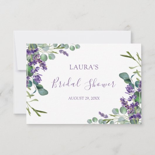 Lavendel Eucalyptus Vrijgezellenfeest Dank u Bedankkaart (Achterkant)