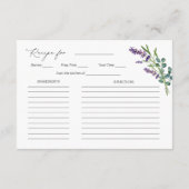 Lavendel Eucalyptus Vrijgezellenfeest recept Informatiekaartje (Achterkant)