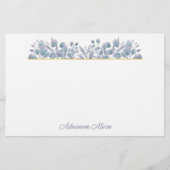 Lavendel Eucalyptus Watercolor Rand Briefpapier (Voorkant)