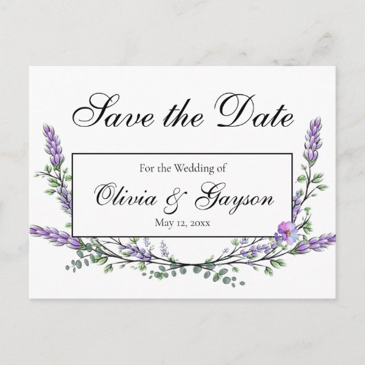 Lavendel Eucalyptus waterverf botanisch Briefkaart (Voorkant)