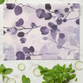 Lavendel Eucalyptus Waterverf Floral Theedoek (Gevouwen)