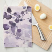 Lavendel Eucalyptus Waterverf Floral Theedoek (Quarter Fold)