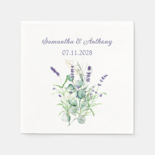 Lavendel Eucalyptus Waterverf Kruiden Paarse Servet