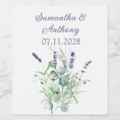 Lavendel Eucalyptus Waterverf Kruiden Paarse Wijn Etiket (Enkel label)