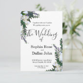 Lavendel Eucalyptus witte rozen groen Huwelijk Kaart (Staand voorkant)