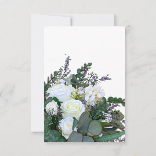 Lavendel Eucalyptus witte rozen groen Huwelijk Kaart (Achterkant)