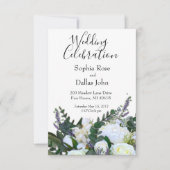 Lavendel Eucalyptus witte rozen groen Huwelijk Kaart (Voorkant)