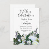 Lavendel Eucalyptus witte rozen groen Huwelijk Kaart (Voorkant / Achterkant)