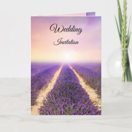 Lavendel Europese gevouwen bruiloft uitnodiging