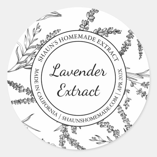 Lavendel Extract Schets Modern label (Voorkant)