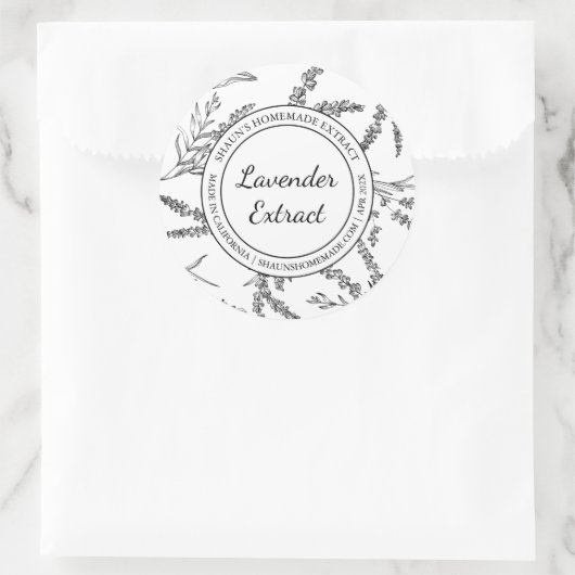 Lavendel Extract Schets Modern label (Tas)